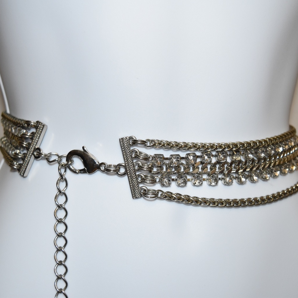 White House Black Market Chain & Crystal Belt